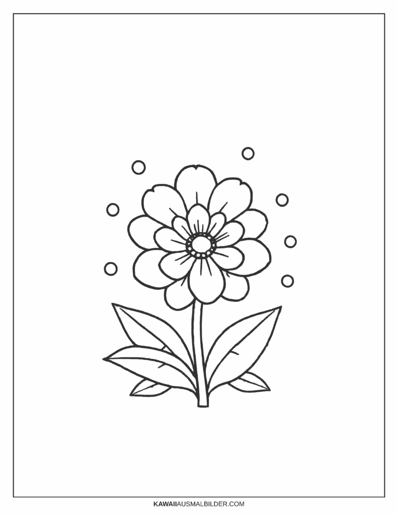 Einfache Blumen Ausmalbild
