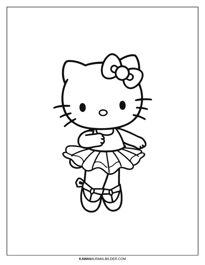 Hello Kitty Ballerina Malvorlage