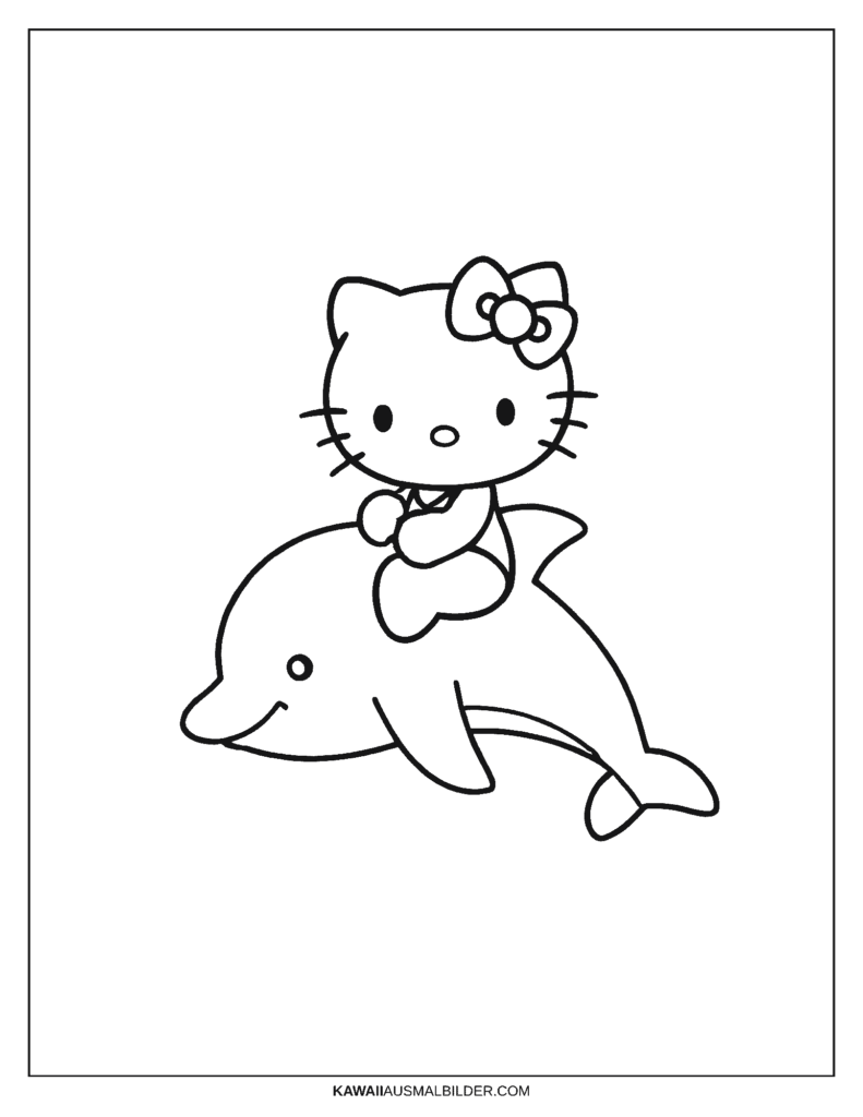 Hello Kitty Delfin Malvorlage