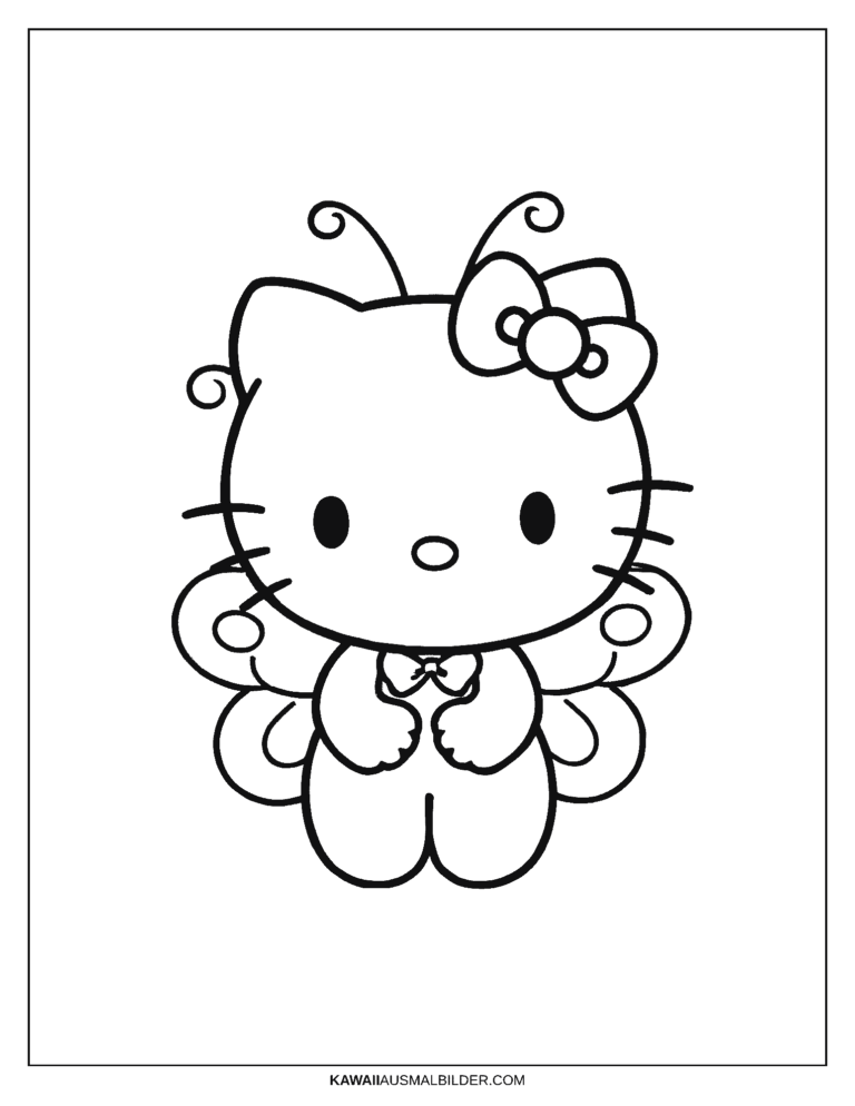 Hello Kitty Ausmalbilder zum Ausdrucken für Kinder [Pdf] - Kostenlose