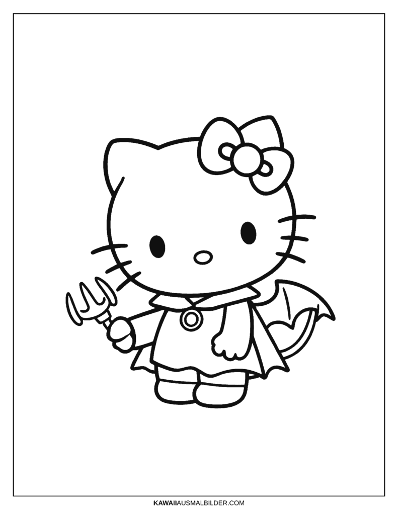Hello Kitty Teufel Malvorlage