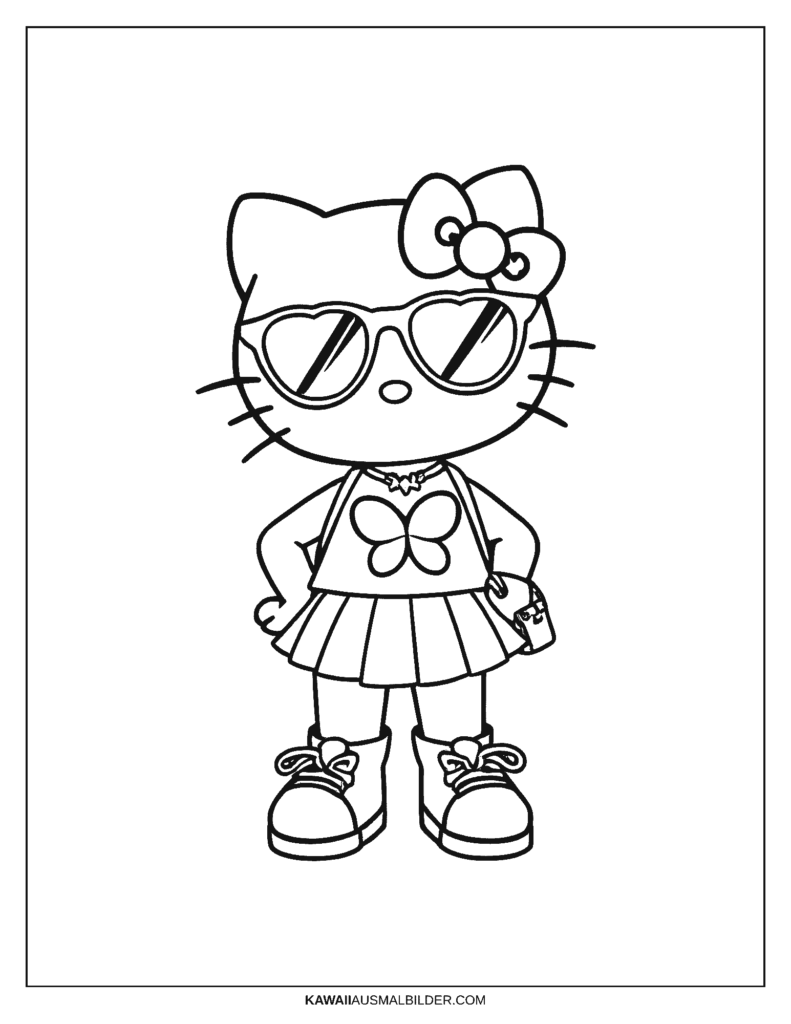 Hello Kitty Y2K Malvorlage