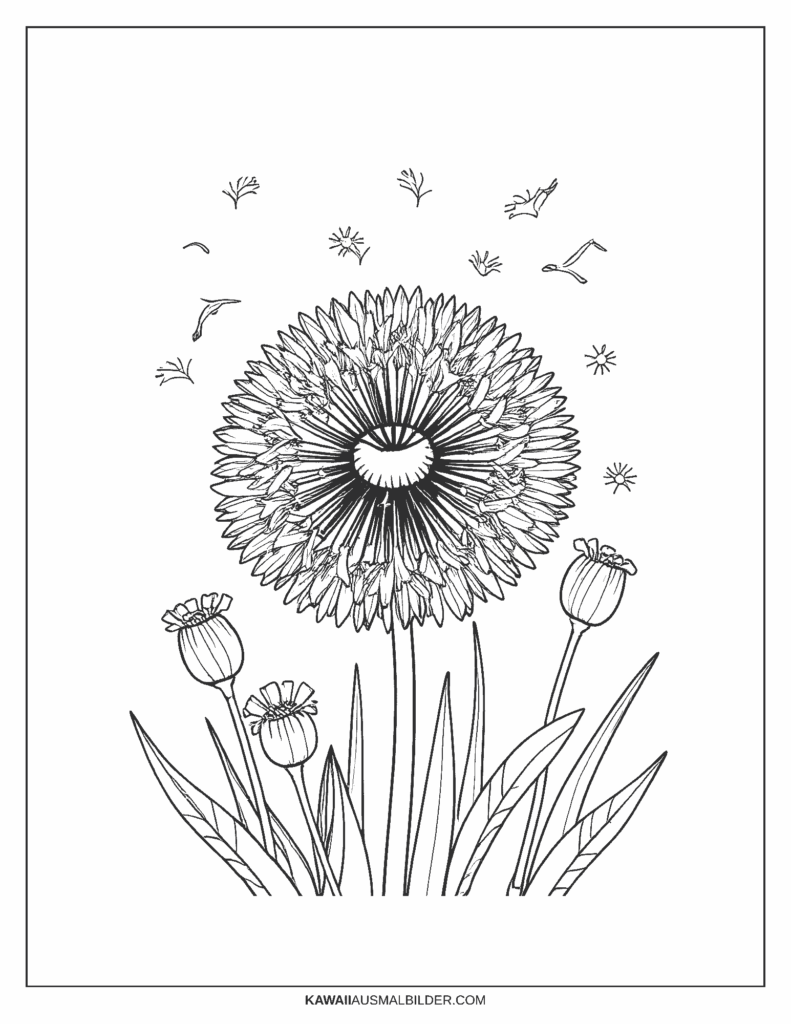 Löwenzahnblüte Malvorlage
