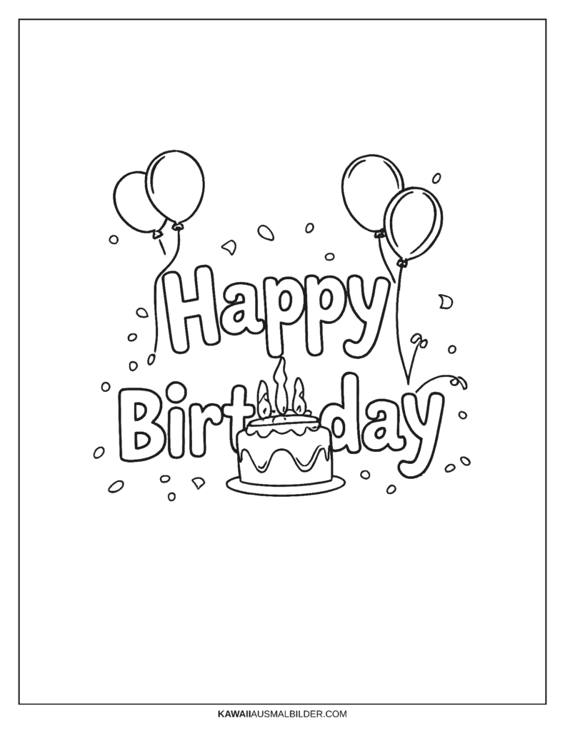 alles gute zum geburtstag ausmalbild
