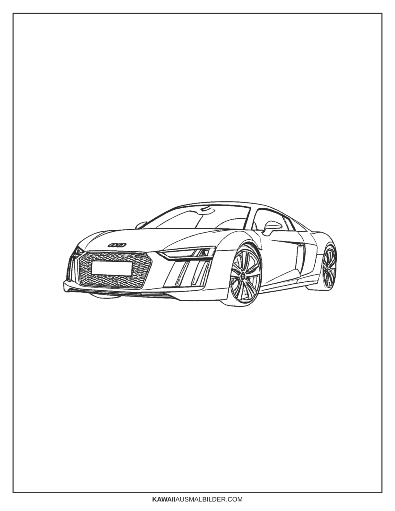 audi r8 auto ausmalbild
