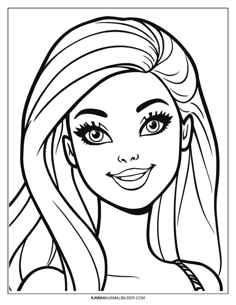 ausmalbild barbie gesicht
