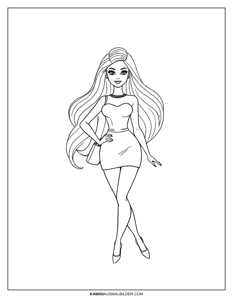 ausmalbild barbie model