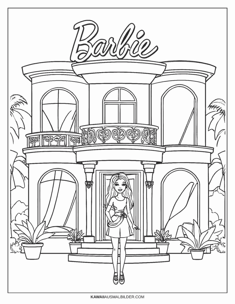ausmalbild barbie traumvilla
