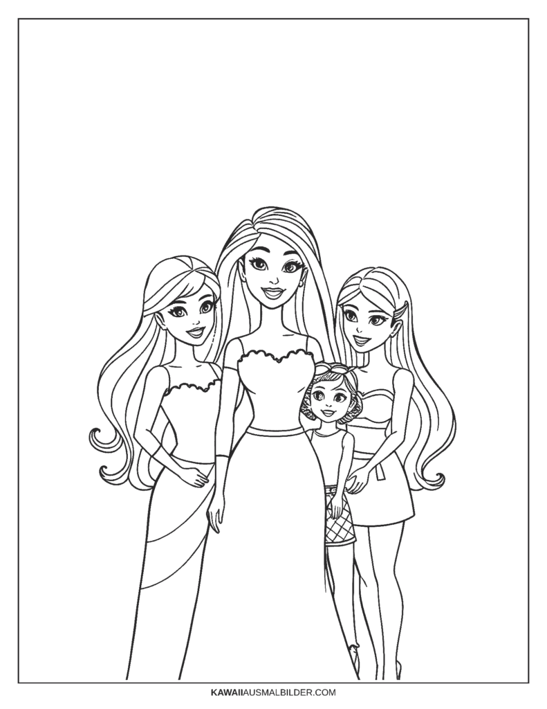 ausmalbild barbie und ihre schwestern