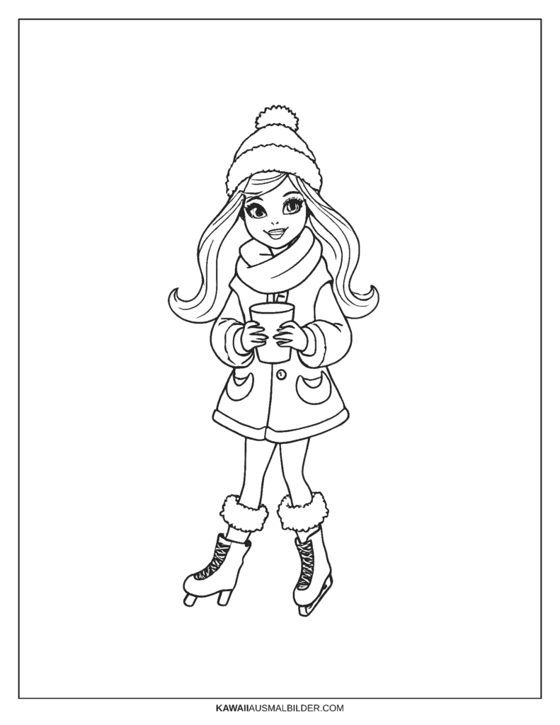 ausmalbild barbie winter