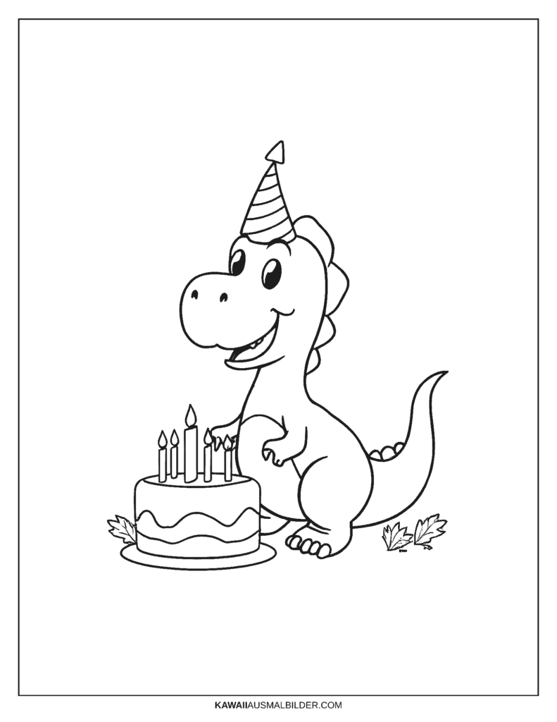 ausmalbild dinosaurier geburtstag