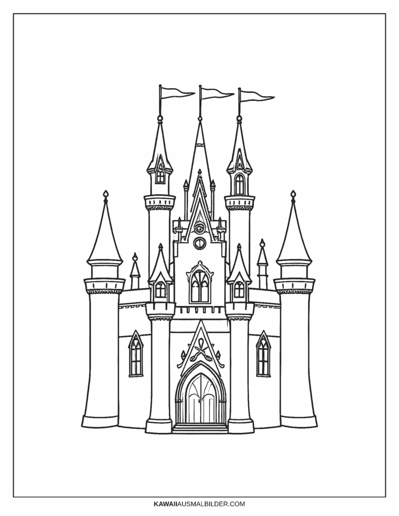 ausmalbild prinzessin schloss 