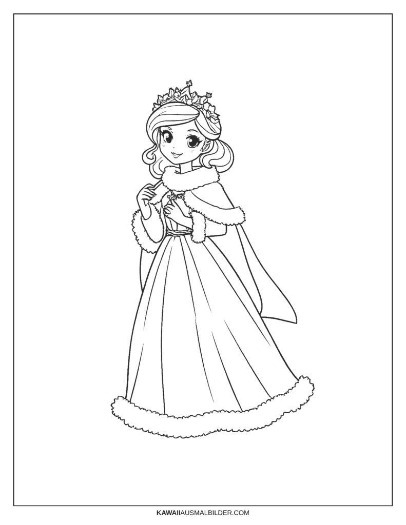ausmalbild prinzessin weihnachten