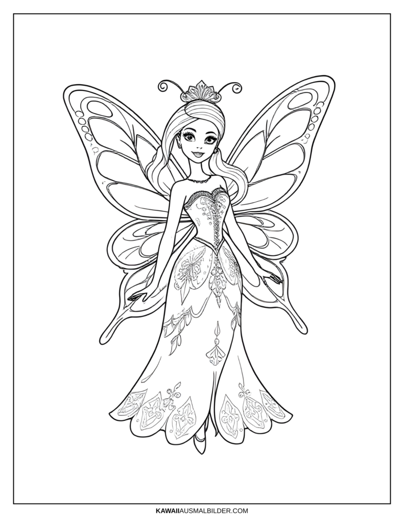 barbie mariposa ausmalbild