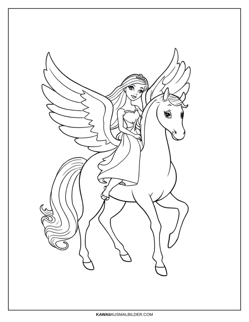 barbie pegasus ausmalbild