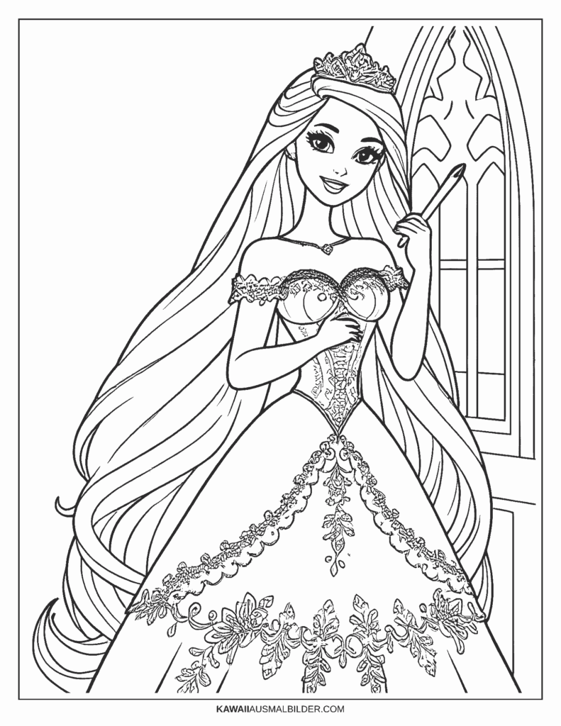 barbie rapunzel ausmalbild