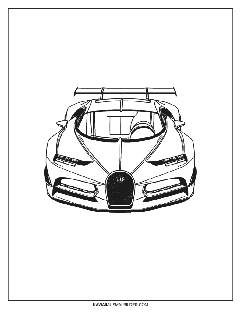 bugatti bolide auto ausmalbild