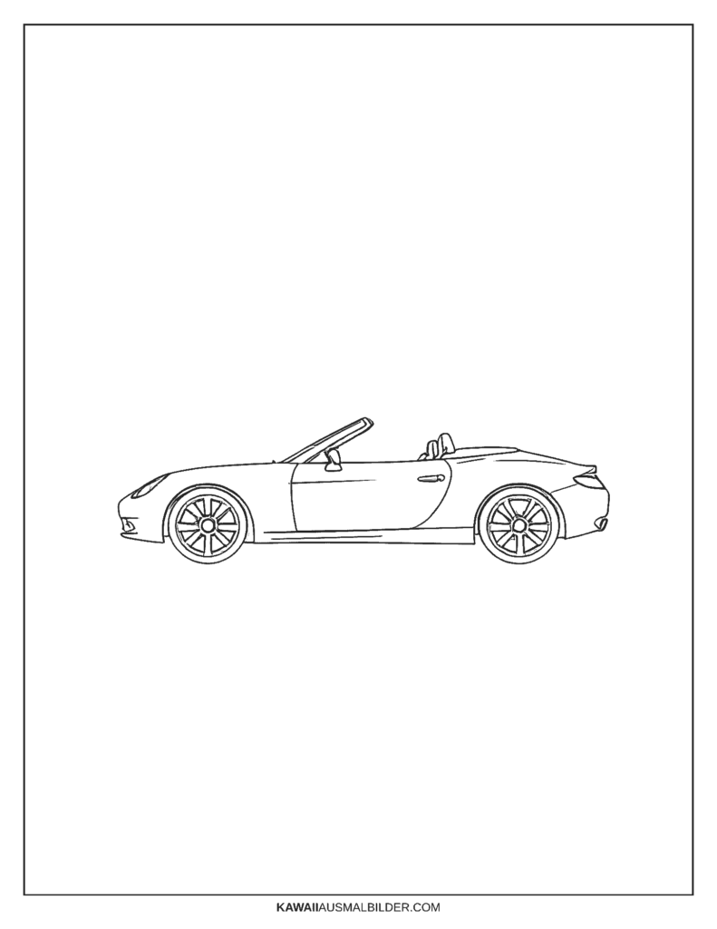 cabrio auto  ausmalbild
