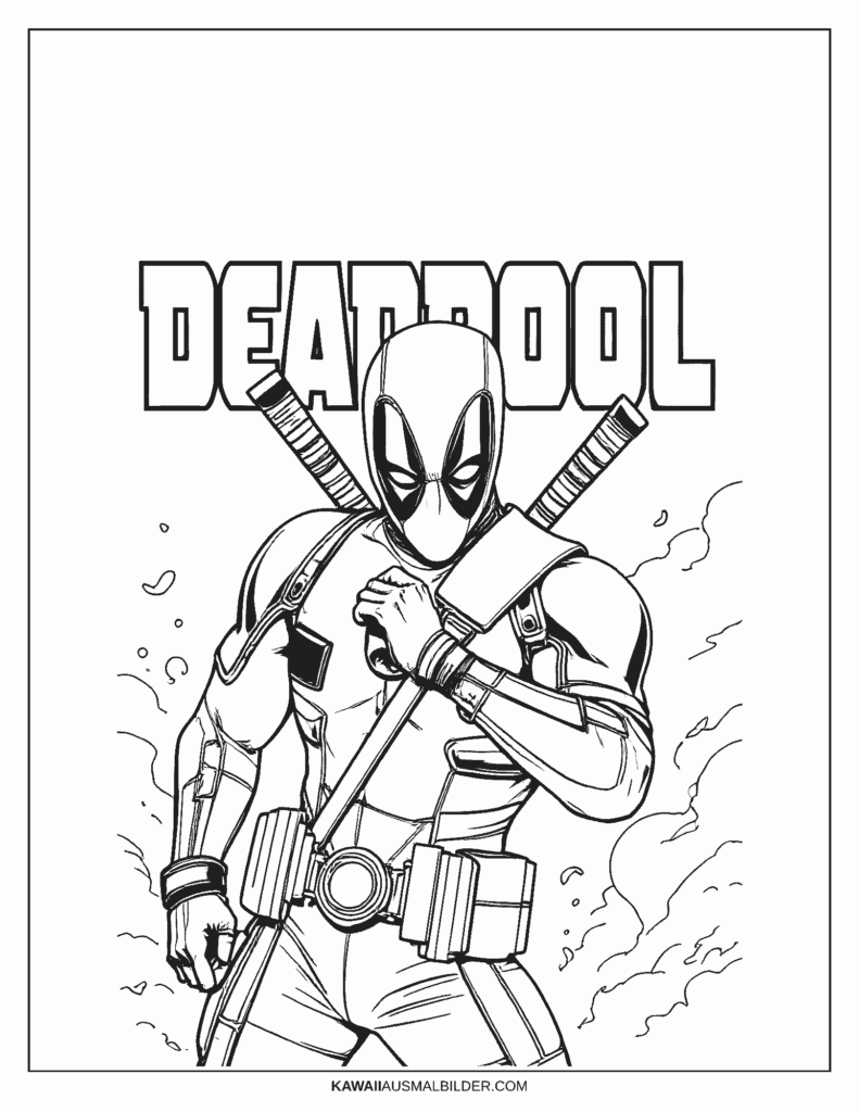 deadpool 2 ausmalbild