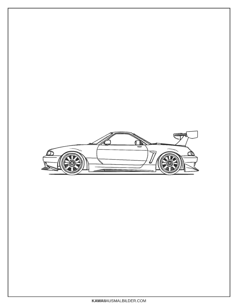 drift auto ausmalbild