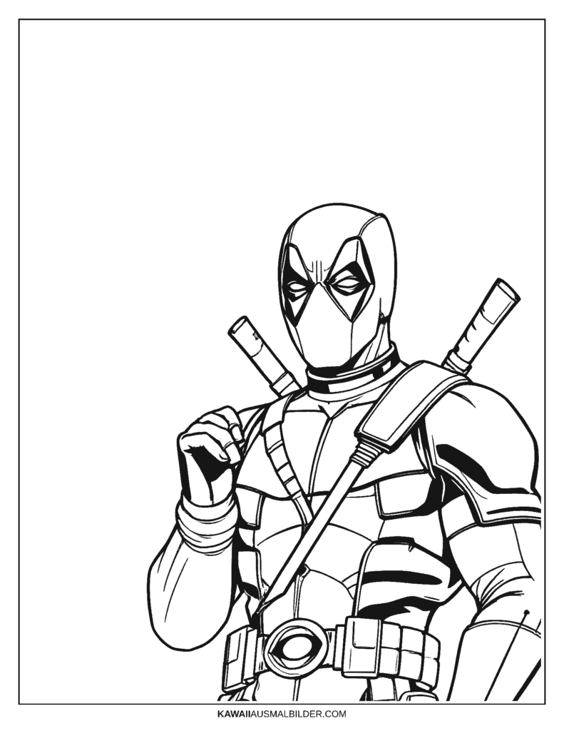 einfach deadpool ausmalbild