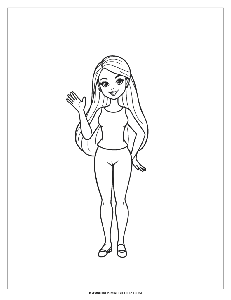 einfache Barbie-Malseite