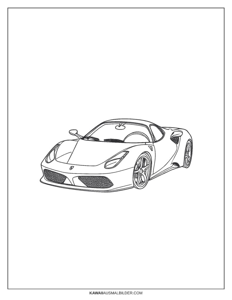 ferrari auto ausmalbild