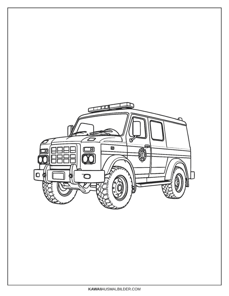 feuerwehr auto ausmalbild