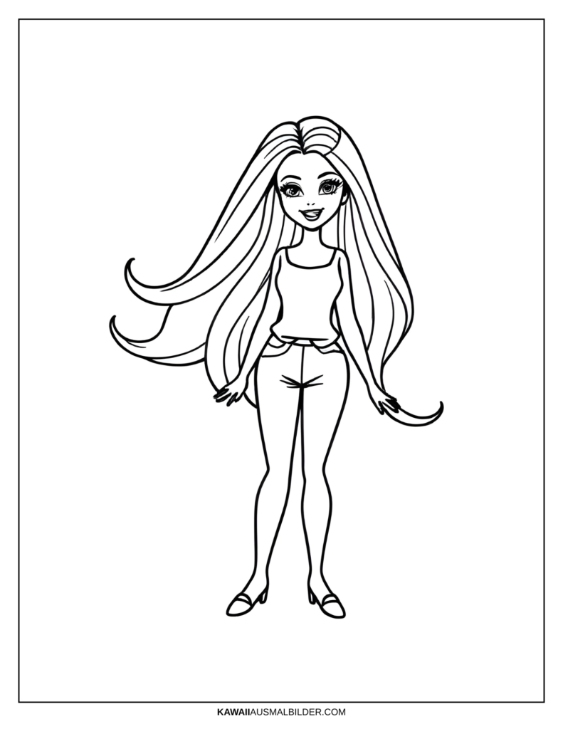 für mädchen barbie ausmalbild 