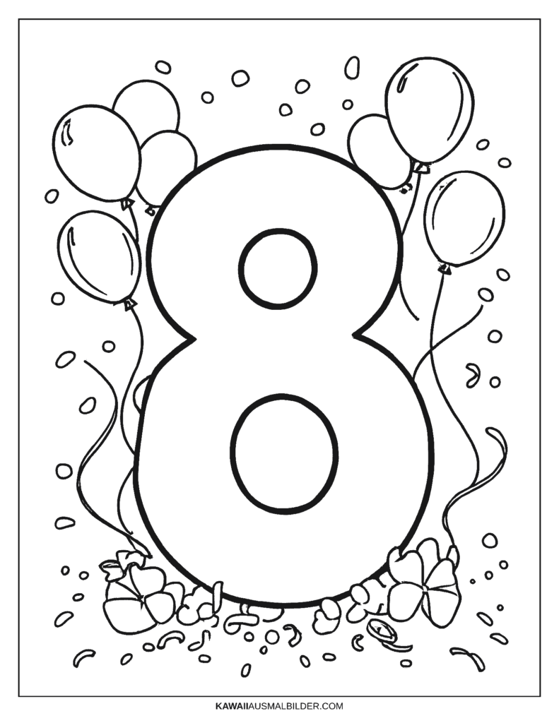 geburtstag 8 jahre ausmalbild