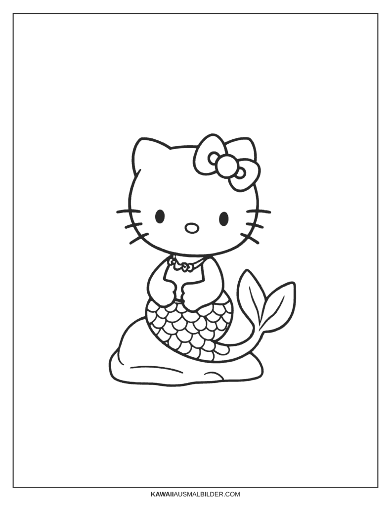 hello kitty ausmalbild meerjungfrau
