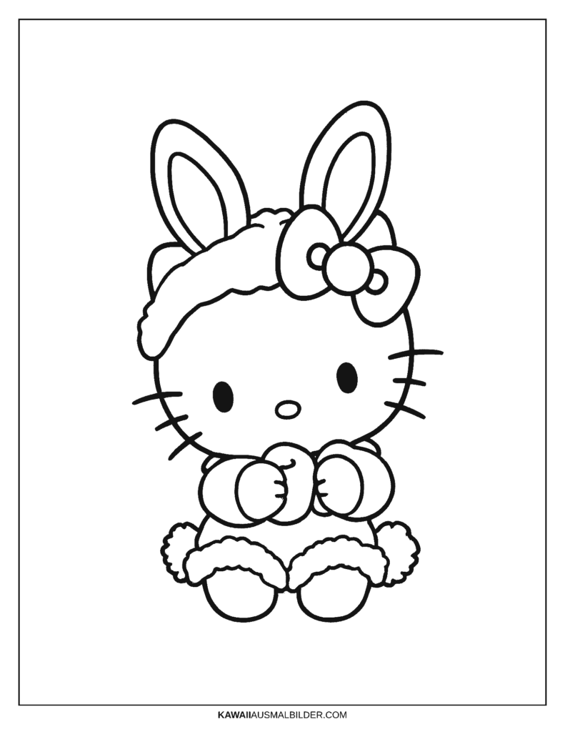 hello kitty hase ausmalbild