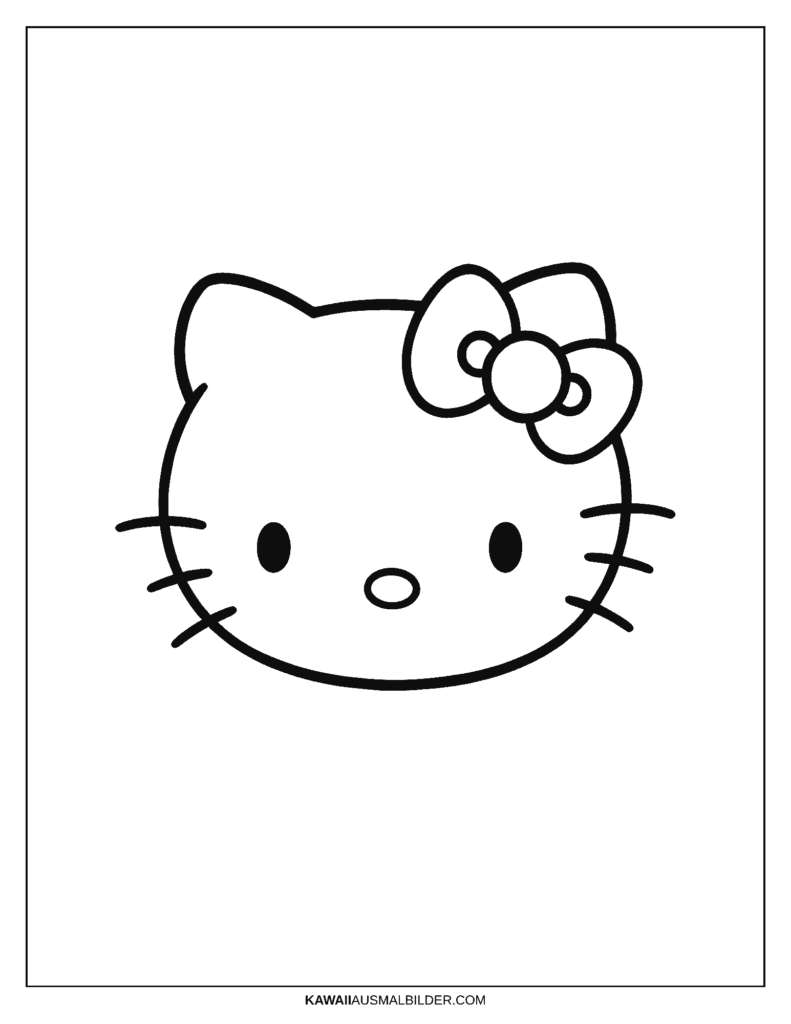 Hello Kitty Kopf Ausmalbild