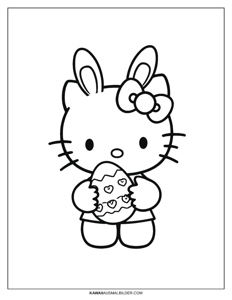 hello kitty ostern ausmalbild