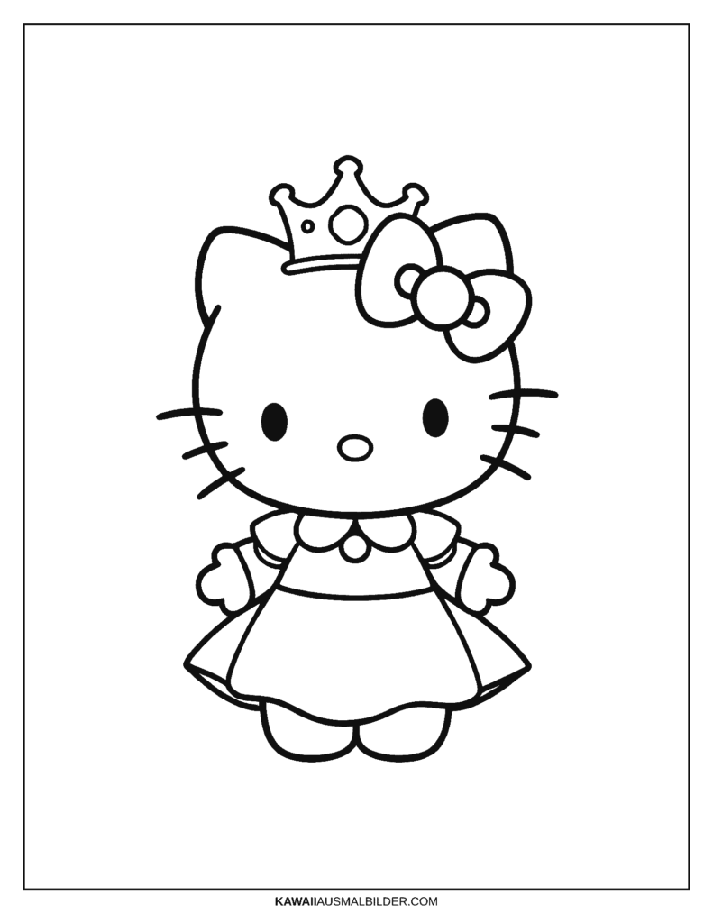 hello kitty prinzessin ausmalbild