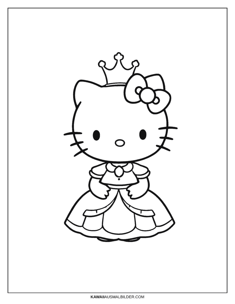 hello kitty prinzessin ausmalbild