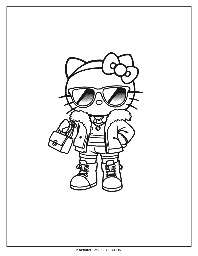 hello kitty  sommer ausmalbild