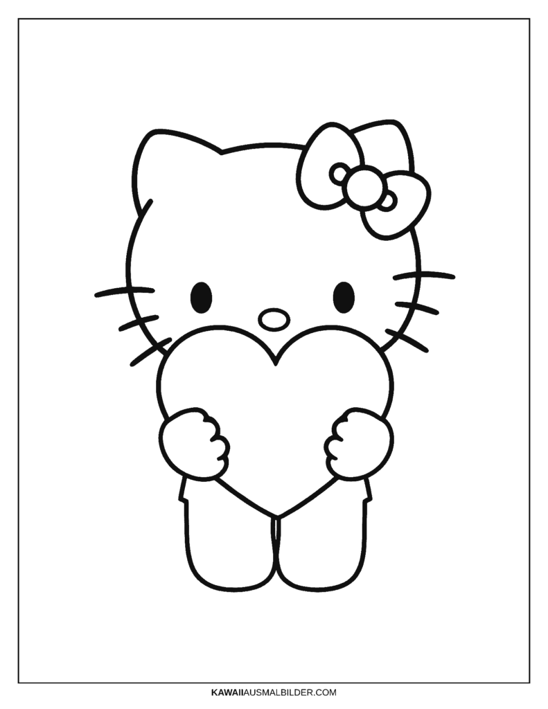 herz hello kitty ausmalbild