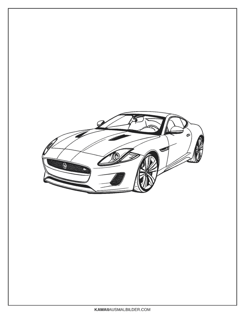 jaguar auto ausmalbild