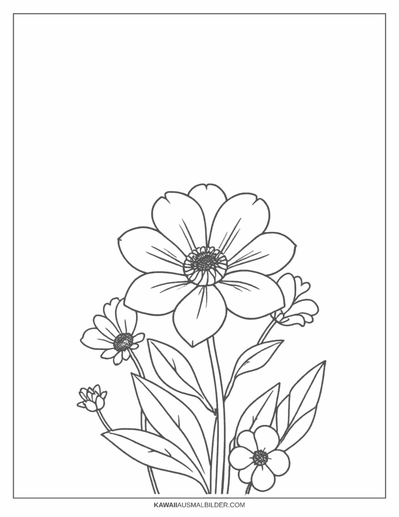 kleine Blume Ausmalbild