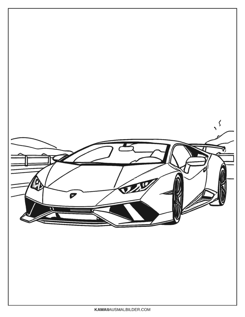 lamborghini huracan auto ausmalbild