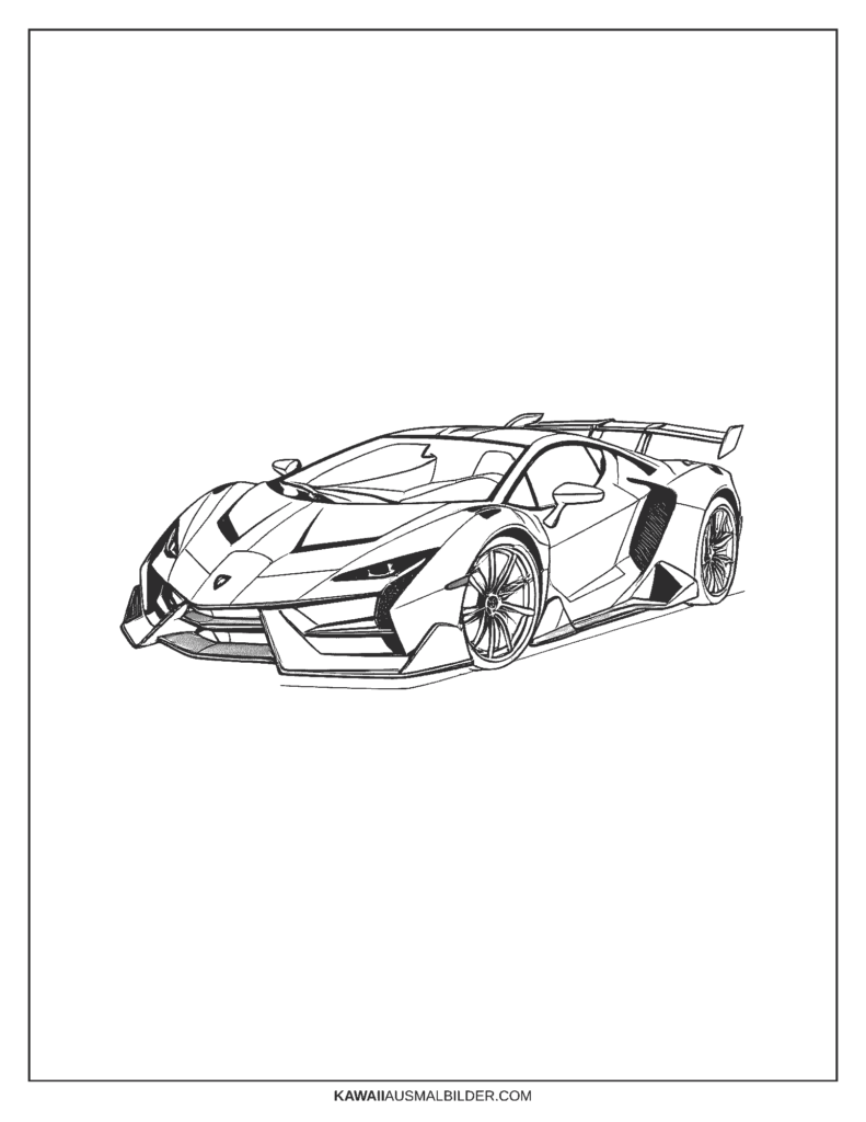 lamborghini veneno auto ausmalbild