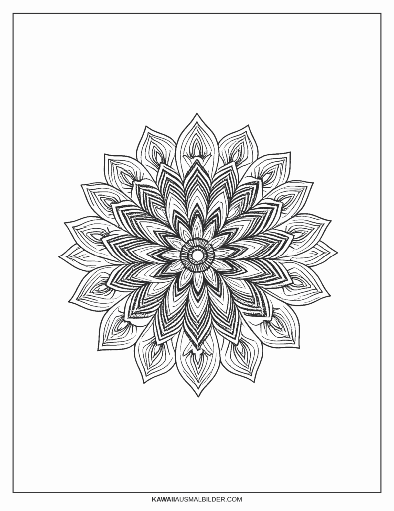 mandala blumen ausmalbild