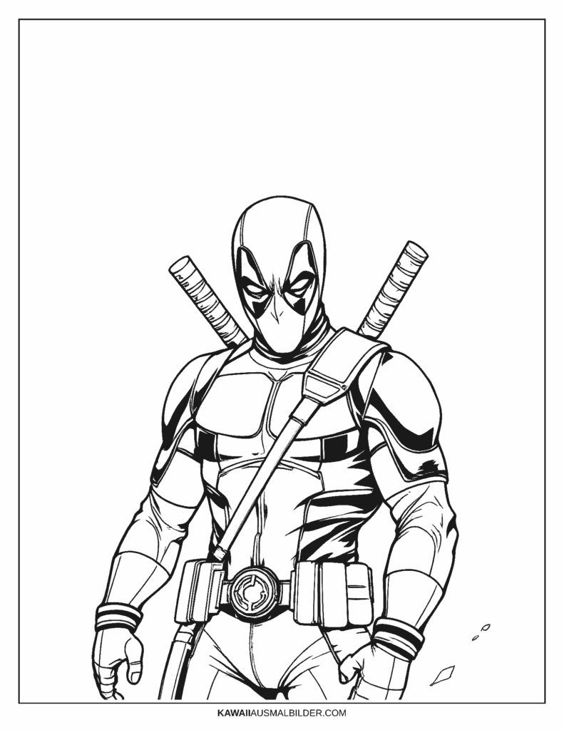 marvel deadpool ausmalbild