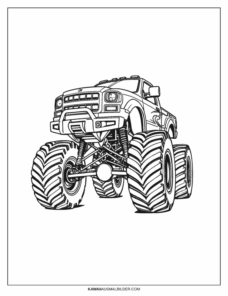 monster truck auto ausmalbild