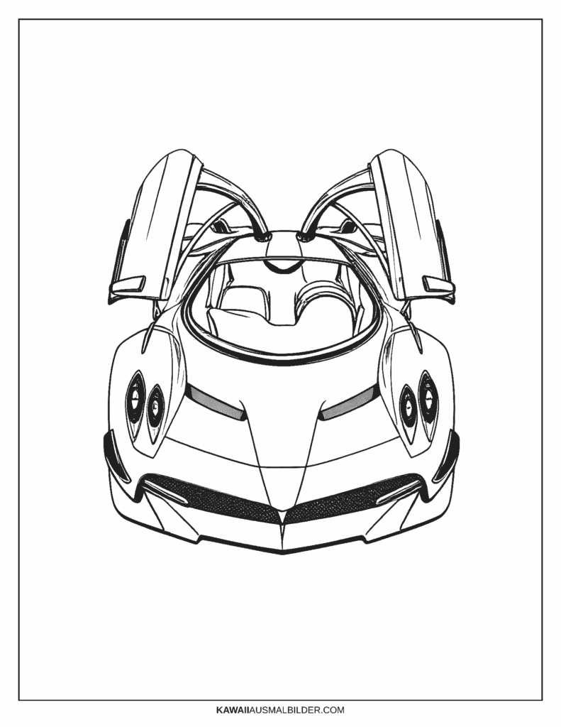 pagani auto ausmalbild