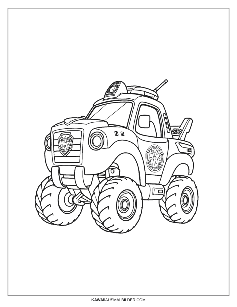 paw patrol auto ausmalbild