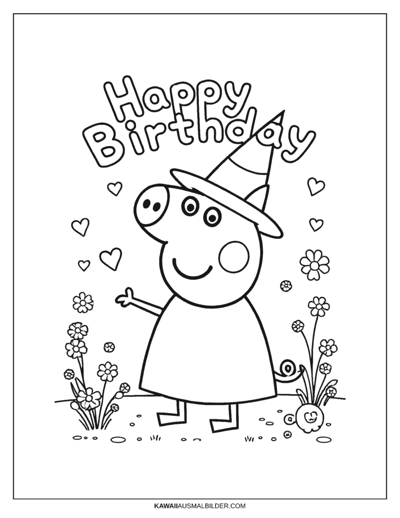 peppa wutz ausmalbild geburtstag