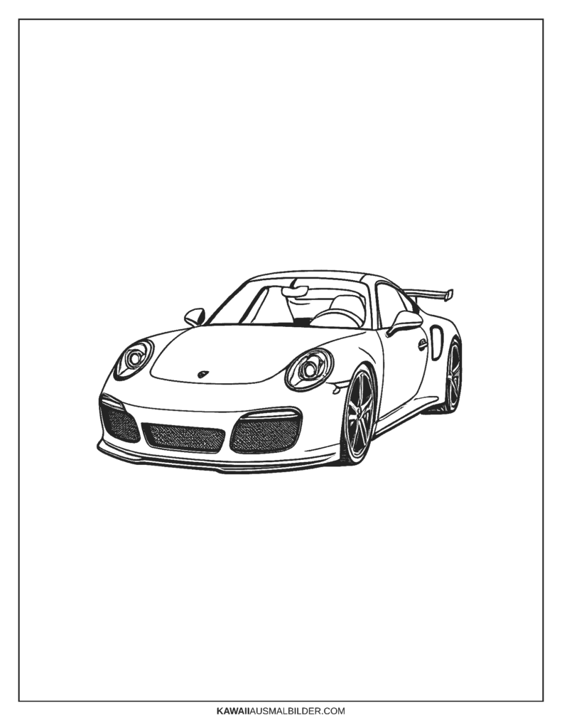 porsche 911 auto ausmalbild