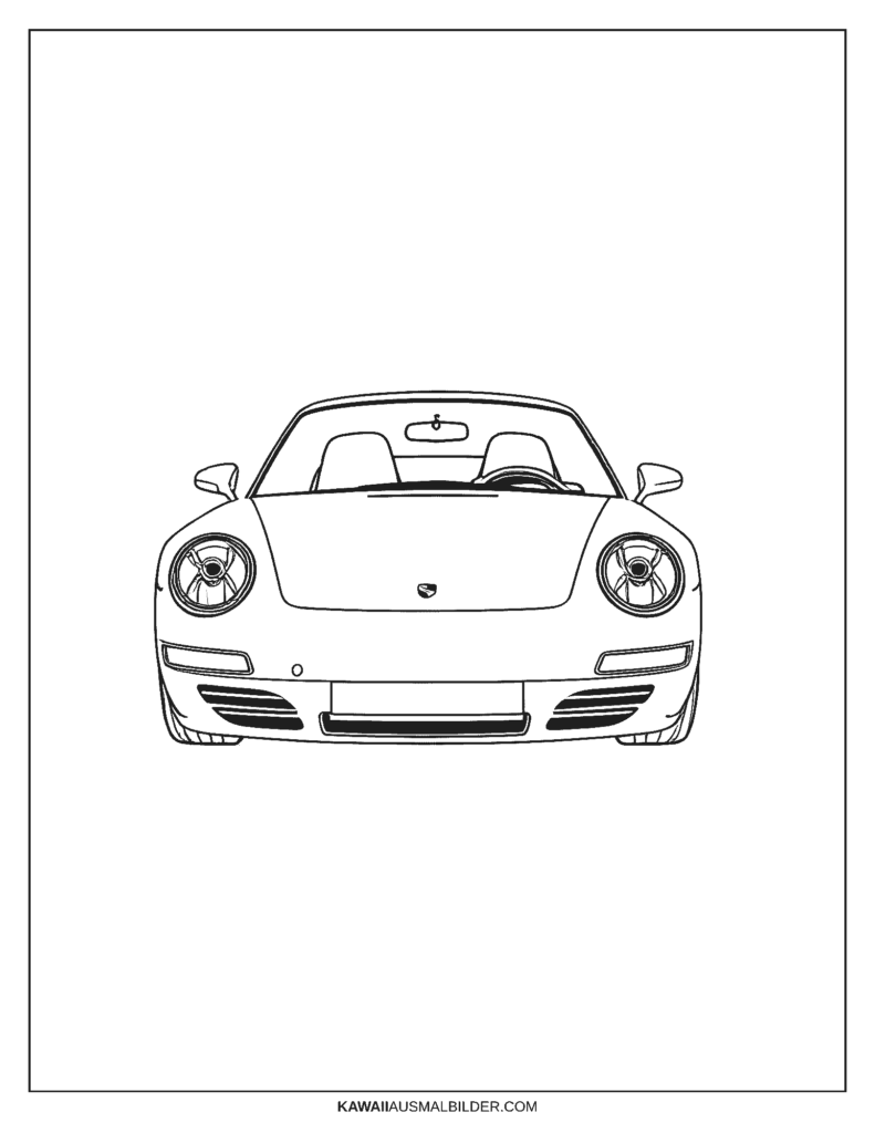 porsche auto  ausmalbild